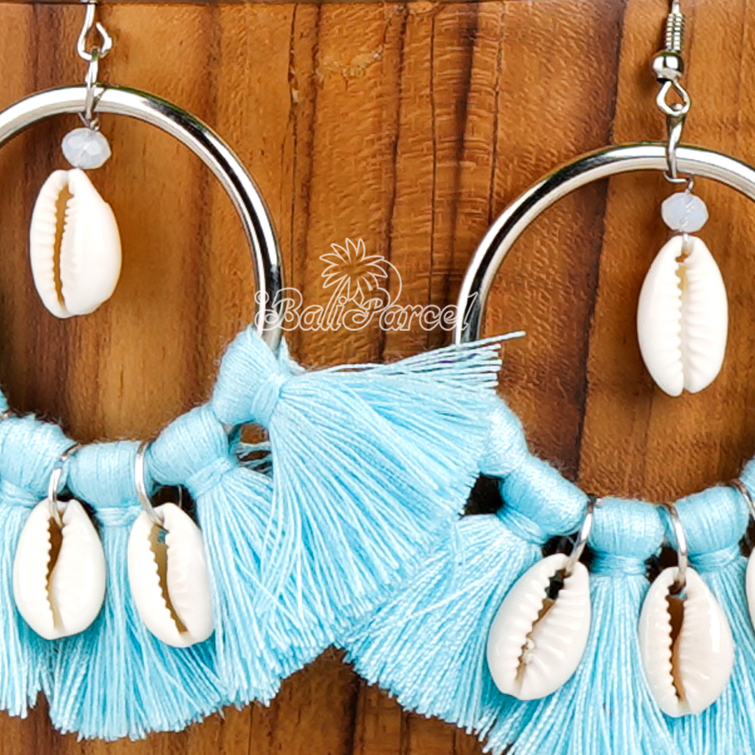 Cowrie Shell Tassel Earring