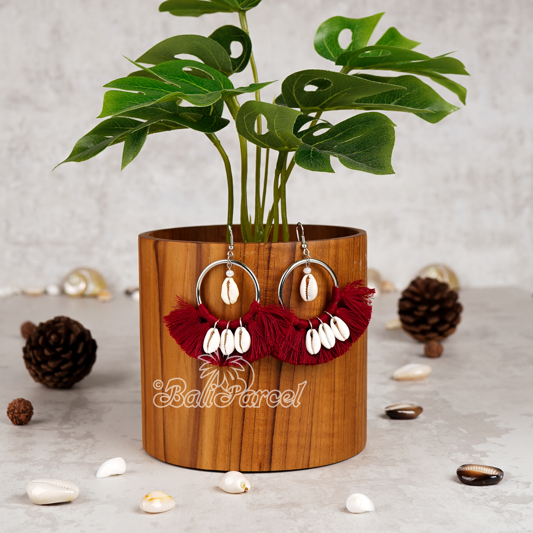 Cowrie Shell Tassel Earring