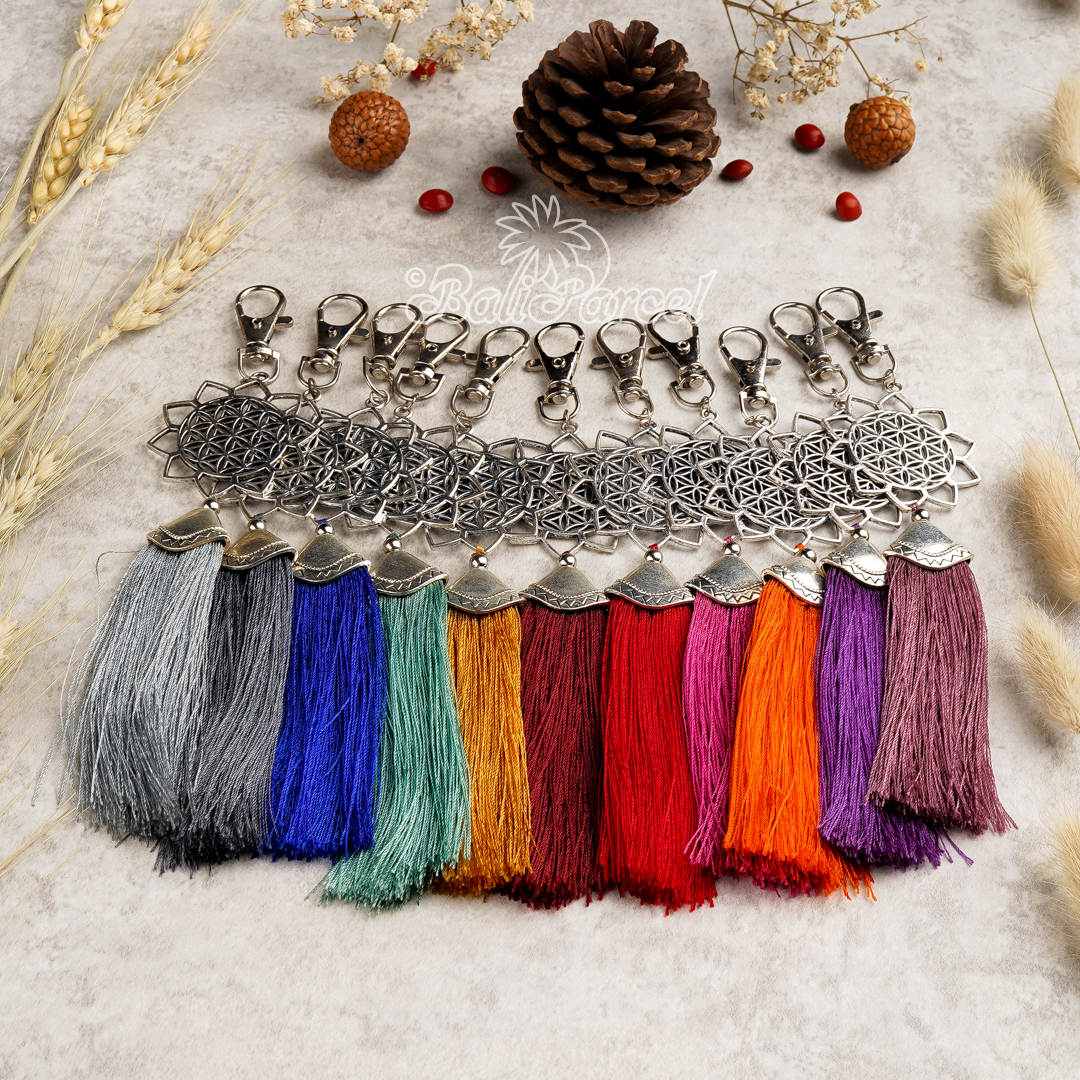 Flower Of Life Tassel Keychain