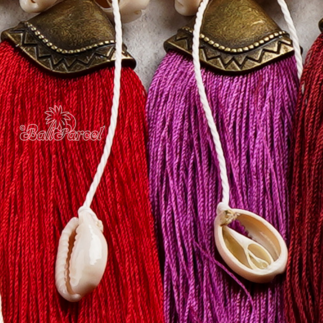 Cowrie Shell Tassel Keychain