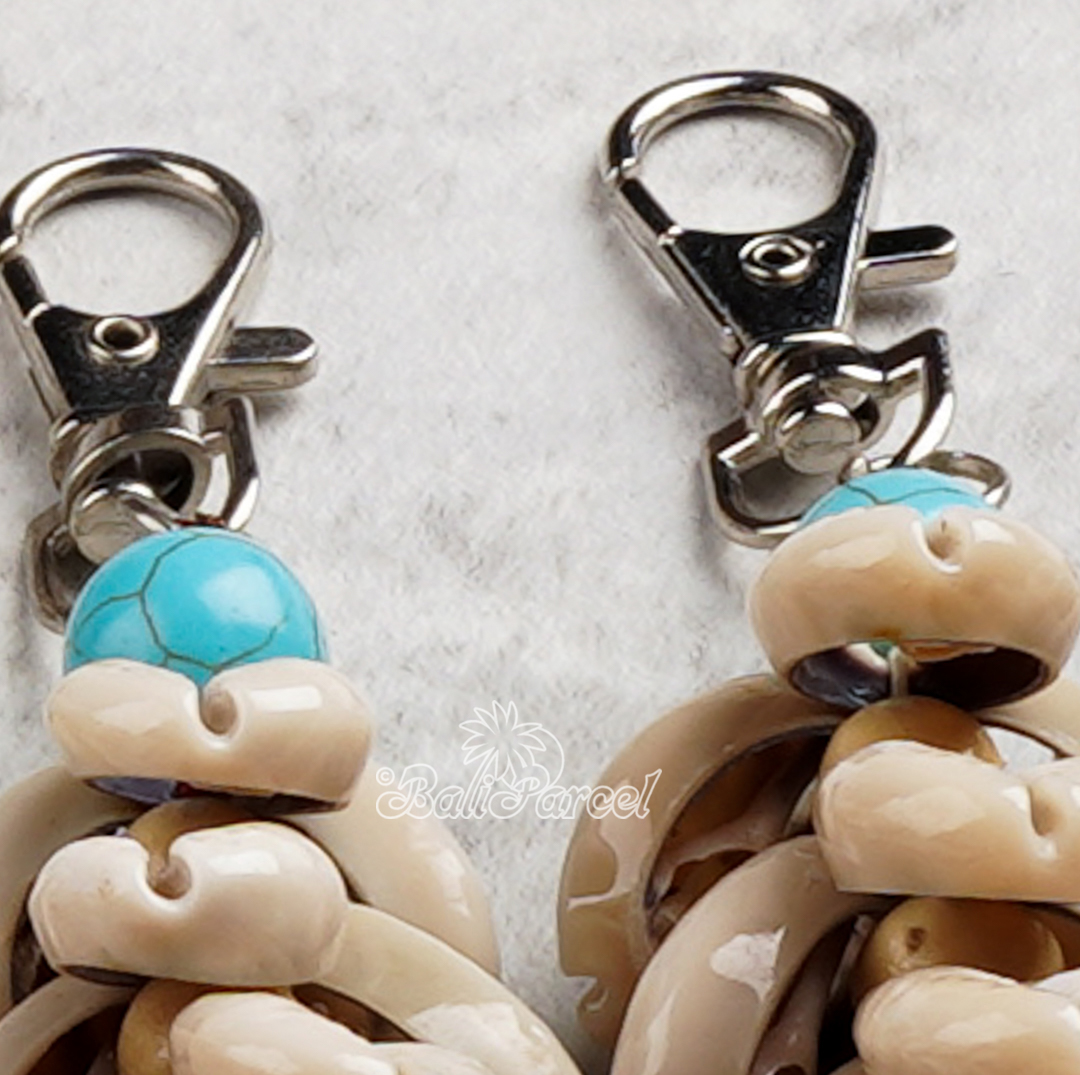 Cowrie Shell Tassel Keychain