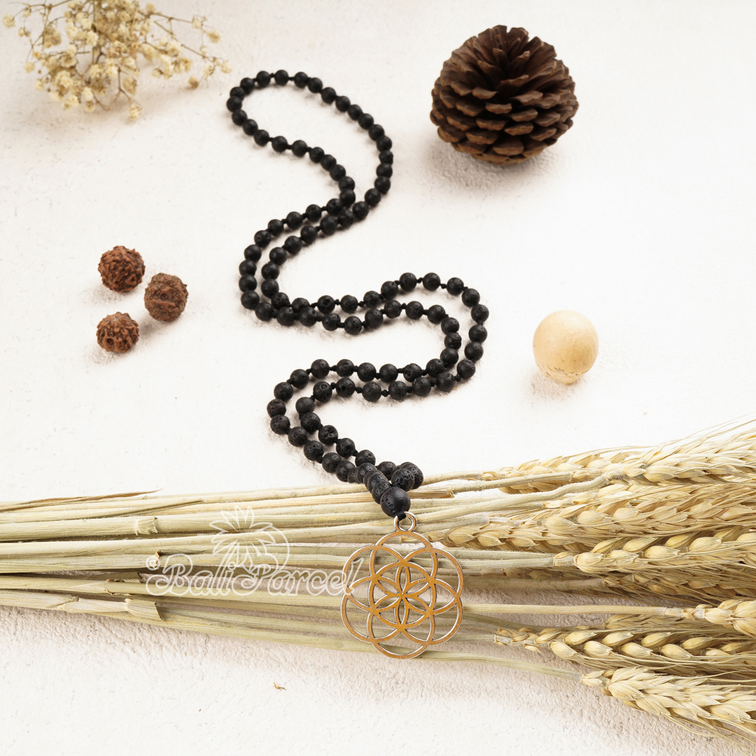 Lava Stone Mala Necklace