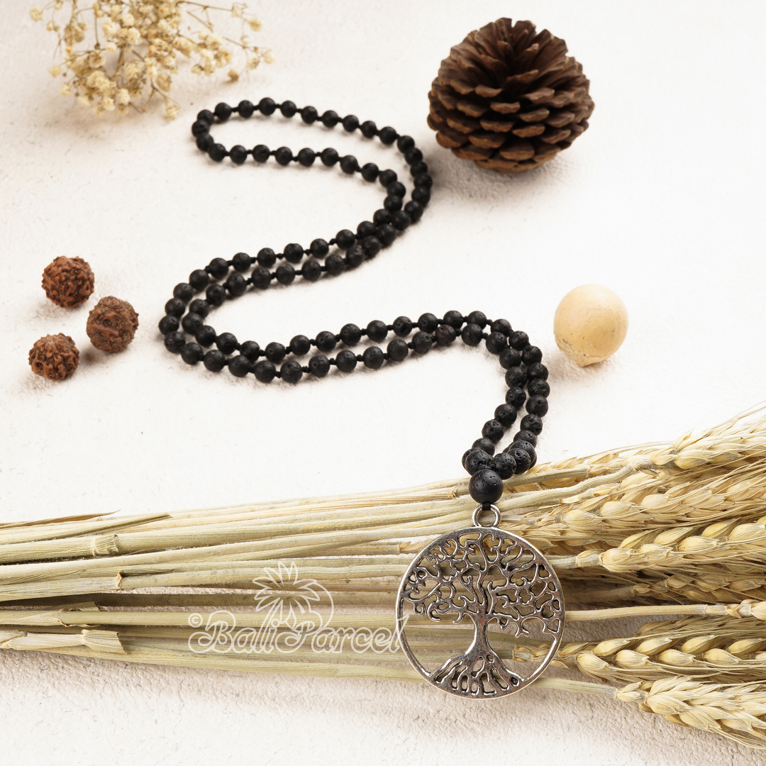 Lava Stone Mala Necklace
