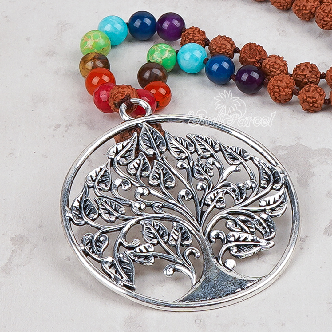 Rudraksha 7 Chakra Mala Necklace