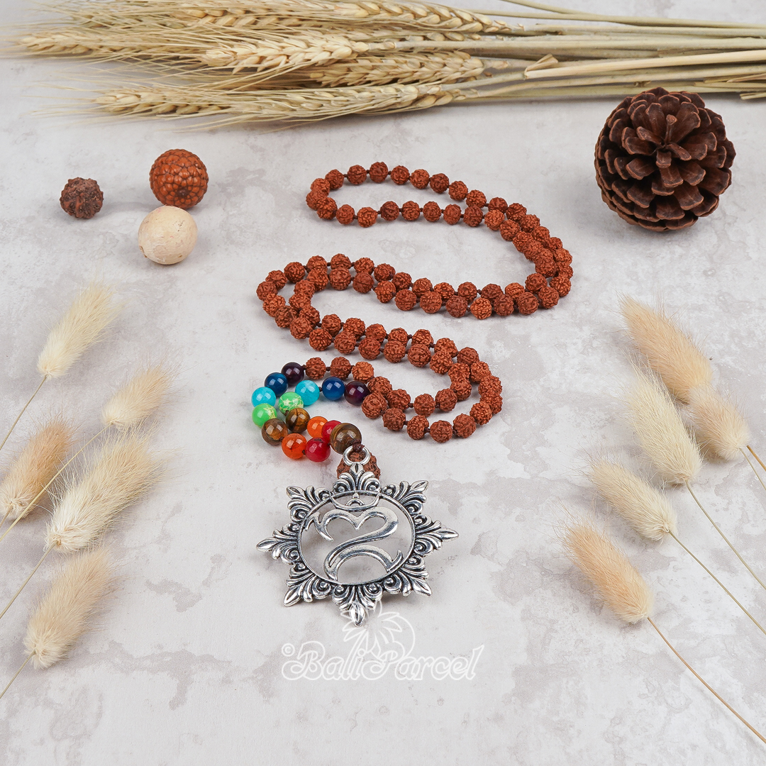 Rudraksha 7 Chakra Mala Necklace