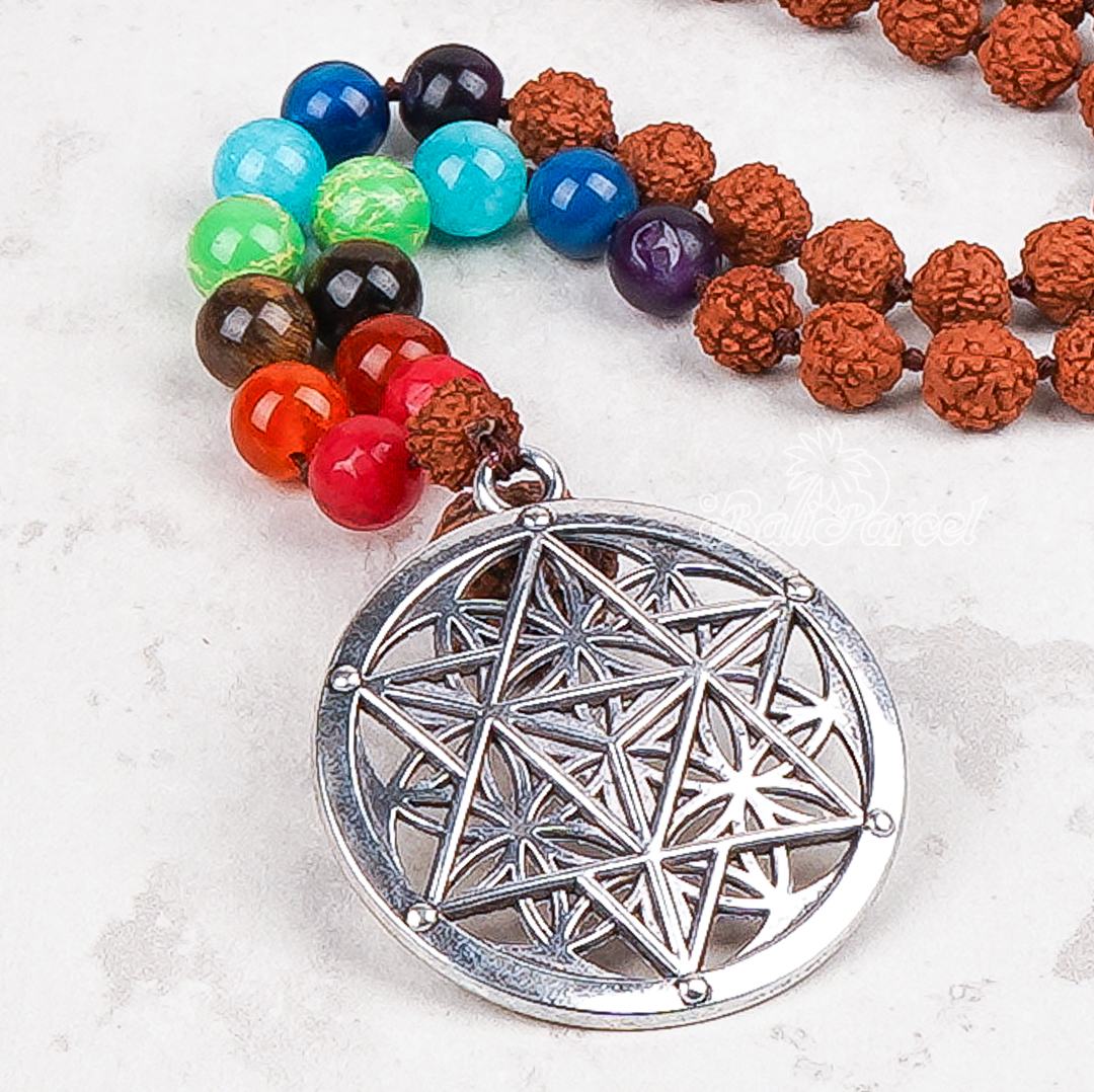 Rudraksha 7 Chakra Mala Necklace