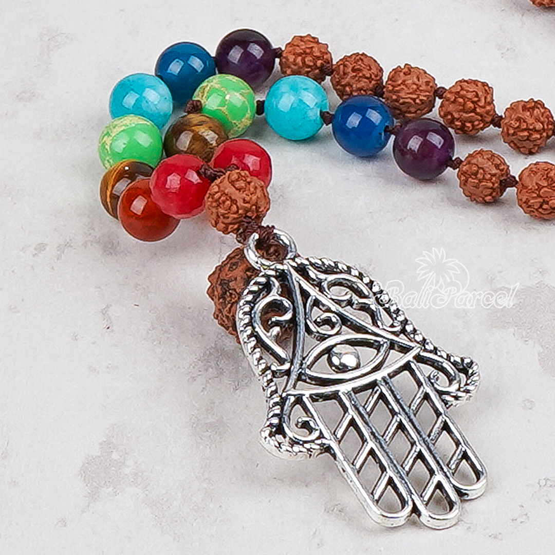 Rudraksha 7 Chakra Mala Necklace