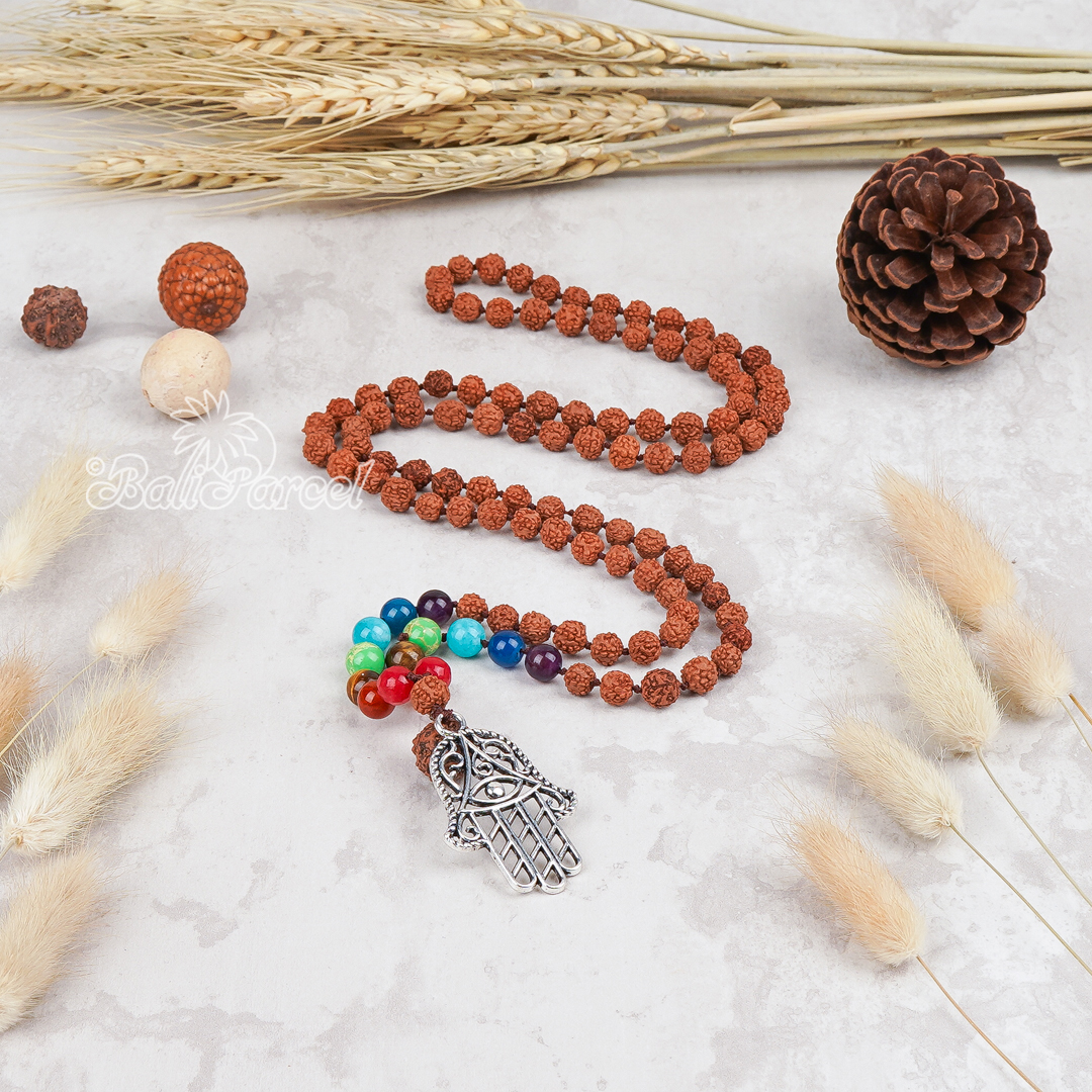 Rudraksha 7 Chakra Mala Necklace