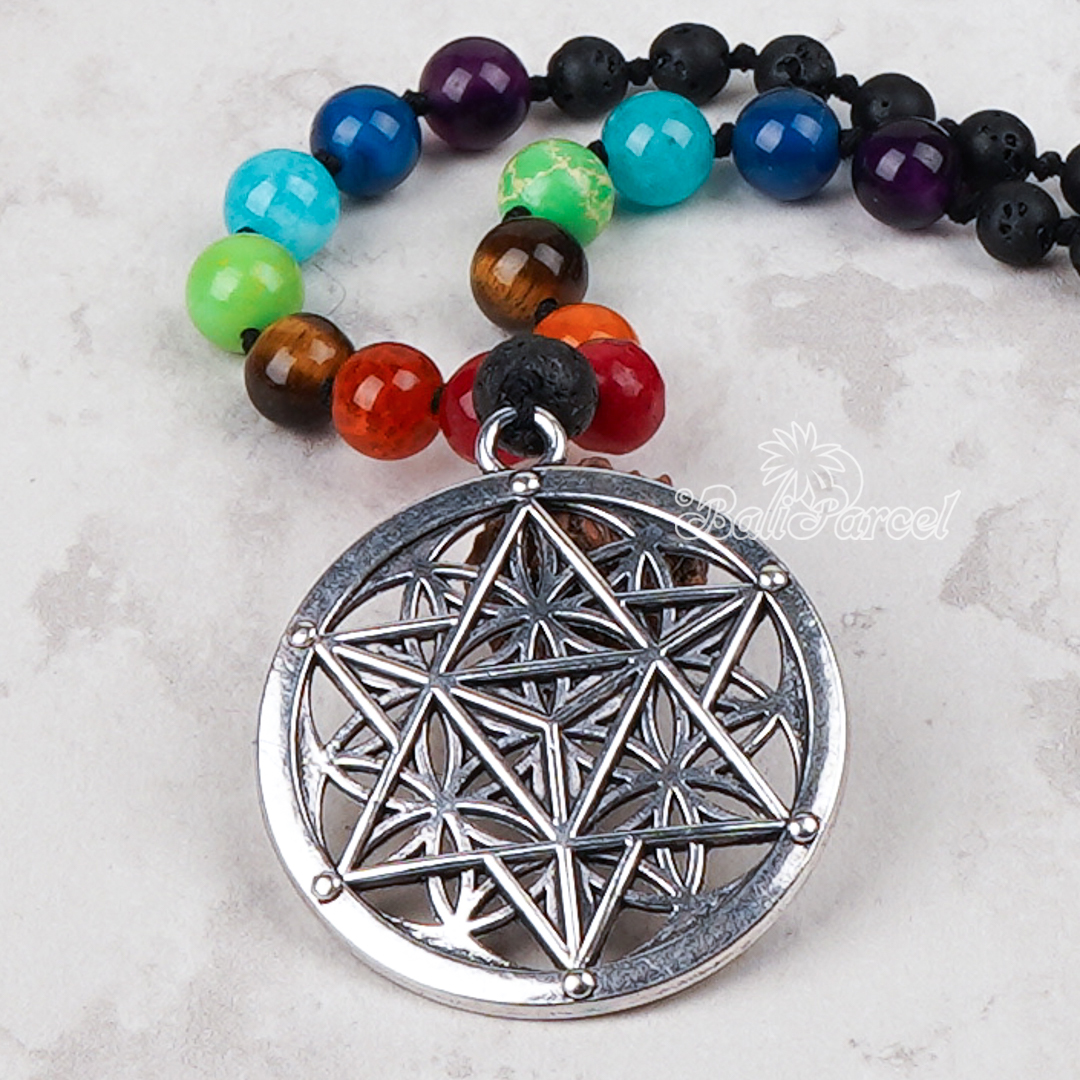 Lava Stone 7 Chakra Mala