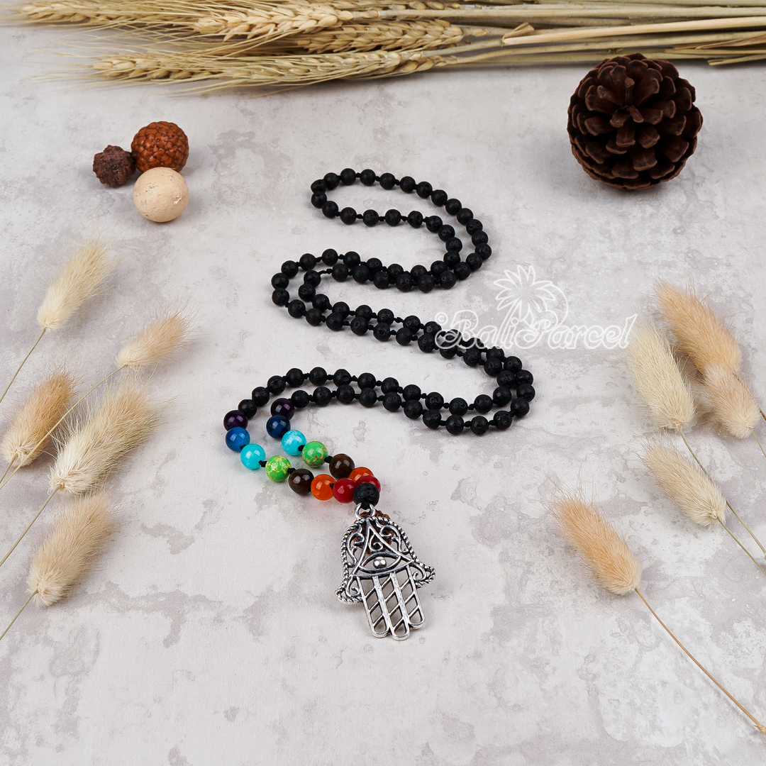 Lava Stone 7 Chakra Mala