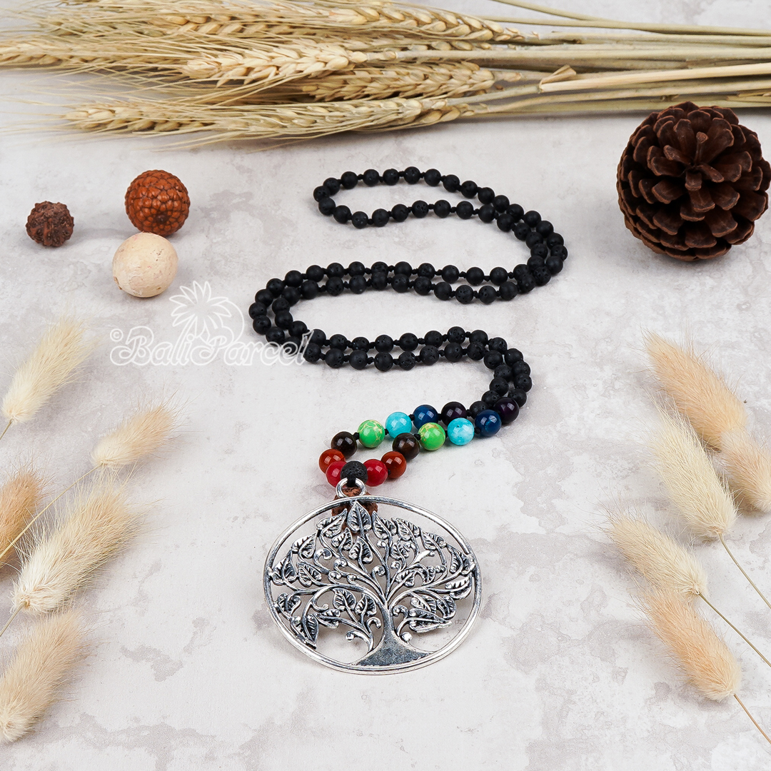 Lava Stone 7 Chakra Mala