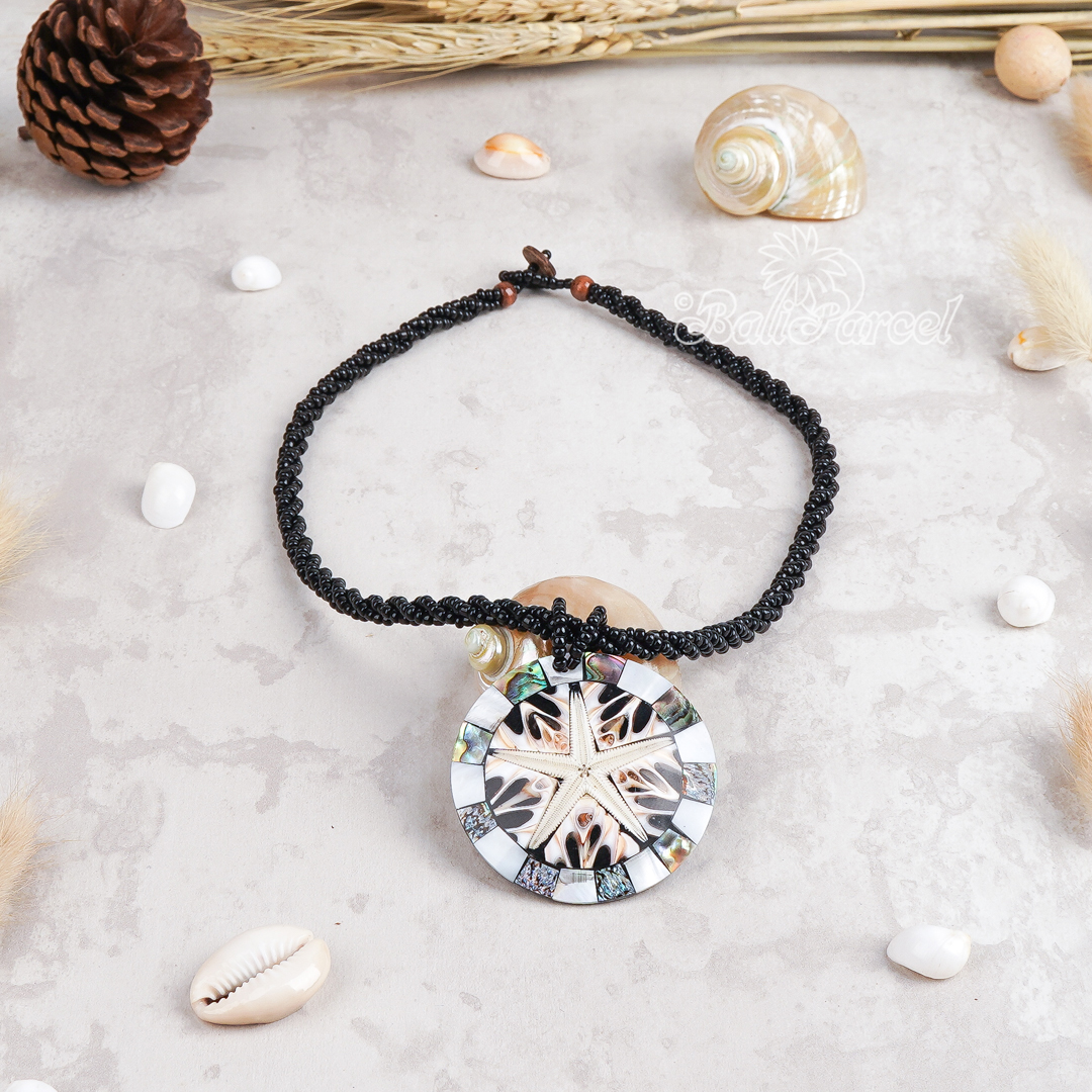 Pendant Necklace Inlaid Shell