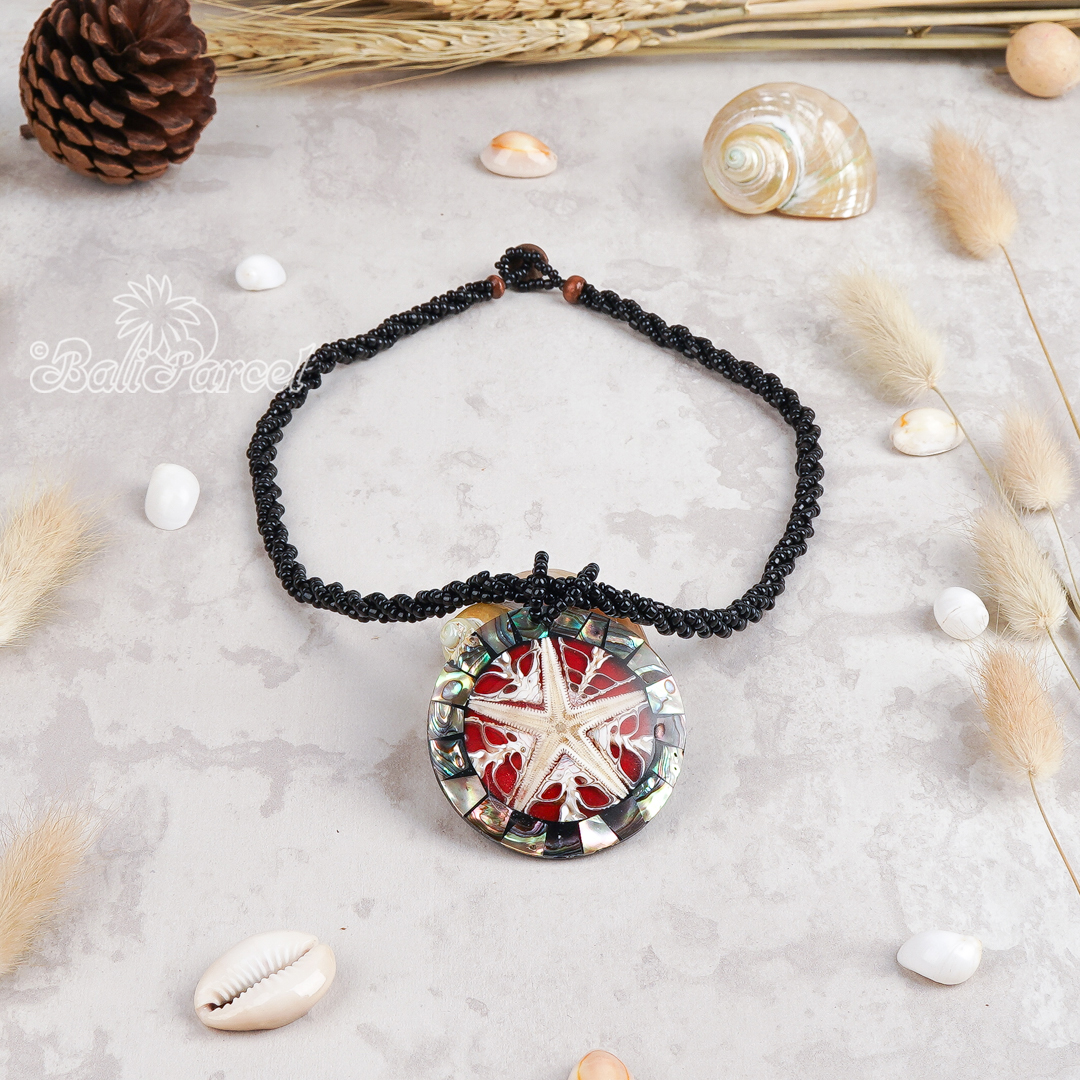 Pendant Necklace Inlaid Shell