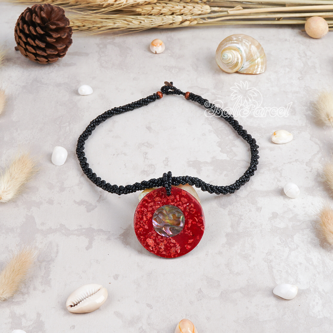Pendant Necklace Inlaid Shell