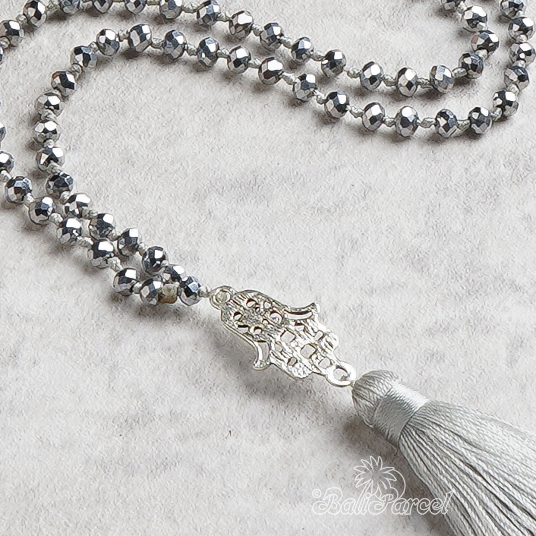  Crystal Beads With Tassel Necklace