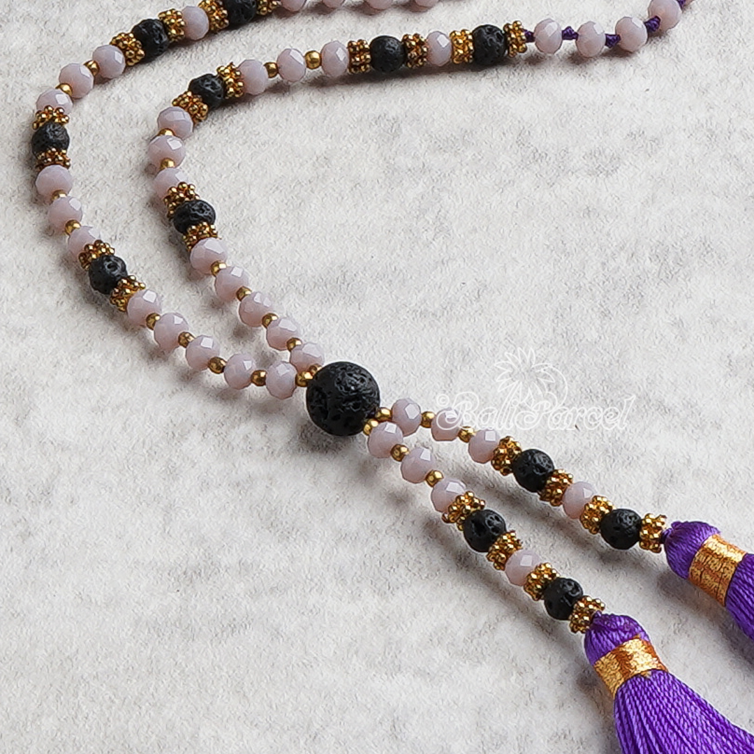 Crystal Beads  With Tassel Necklace