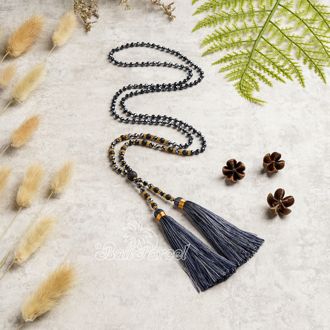 Crystal Beads  With Tassel Necklace