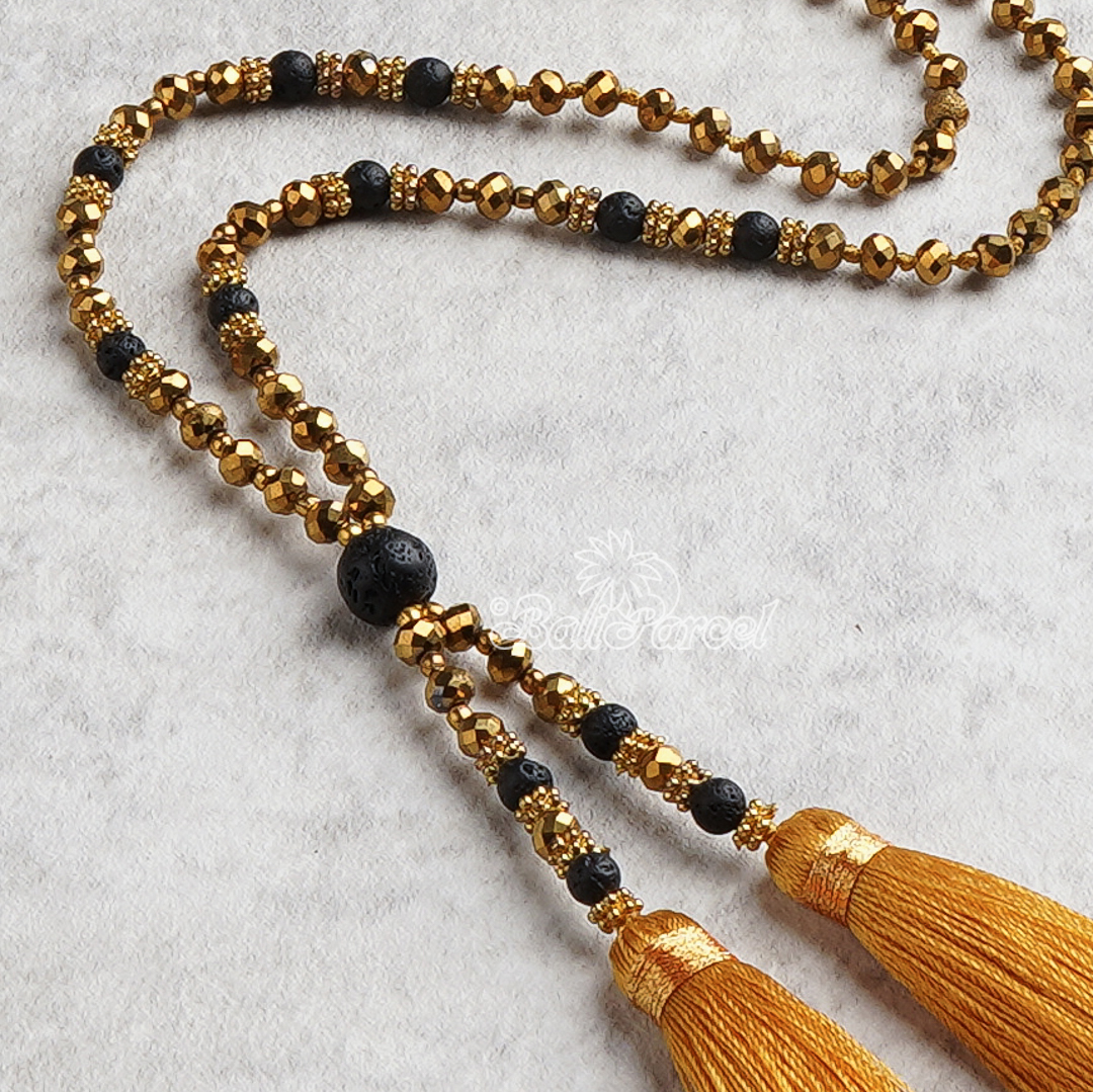Crystal Beads  With Tassel Necklace