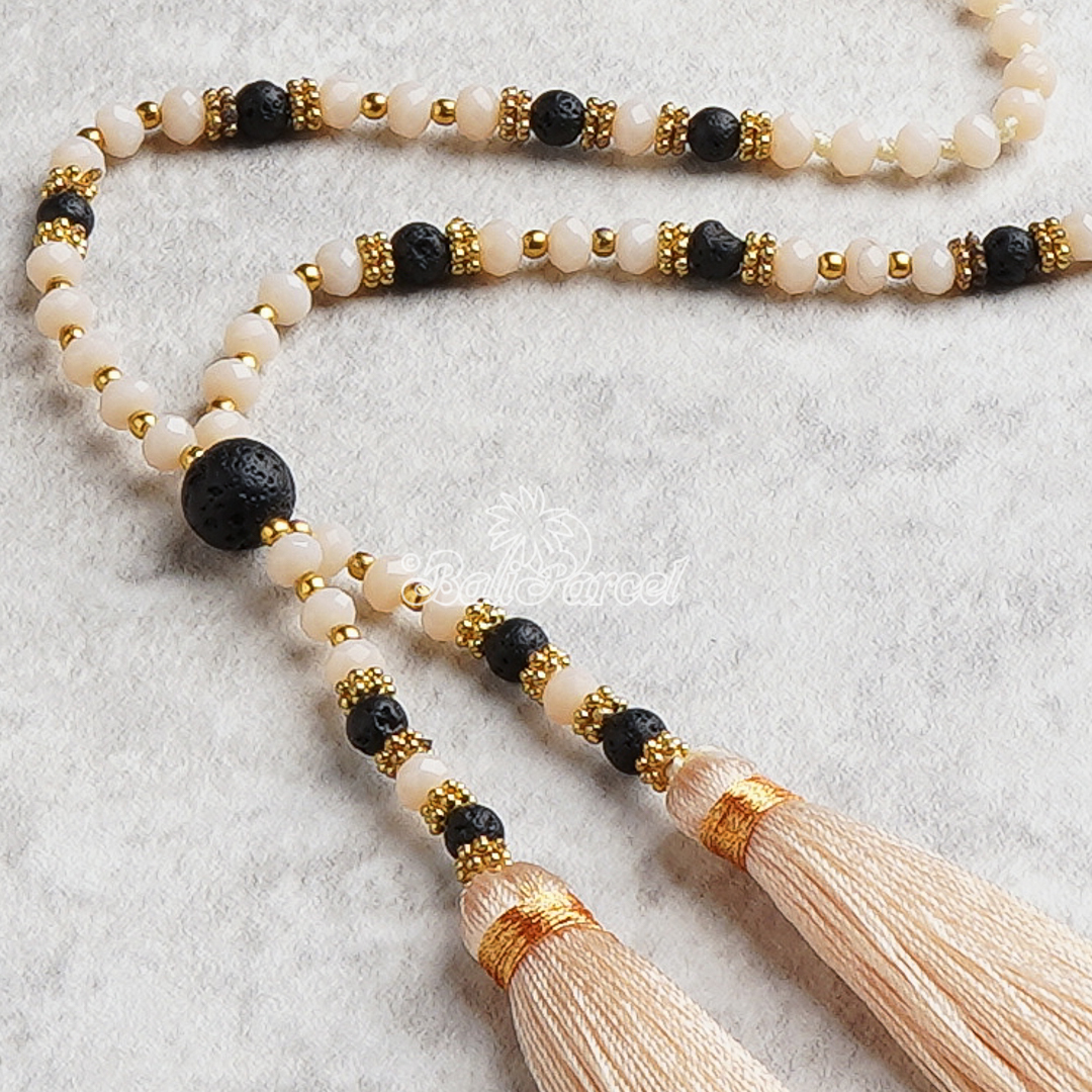Crystal Beads  With Tassel Necklace