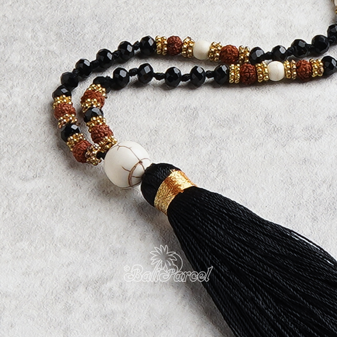 Crystal Beads With Tassel Necklace