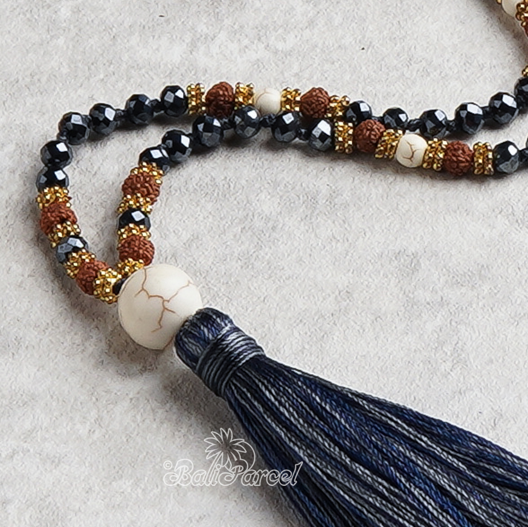 Crystal Beads With Tassel Necklace