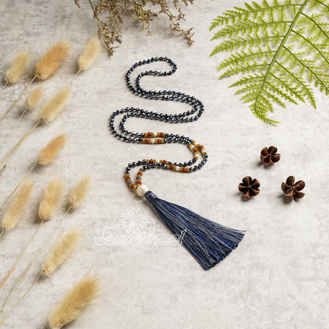 Crystal Beads With Tassel Necklace