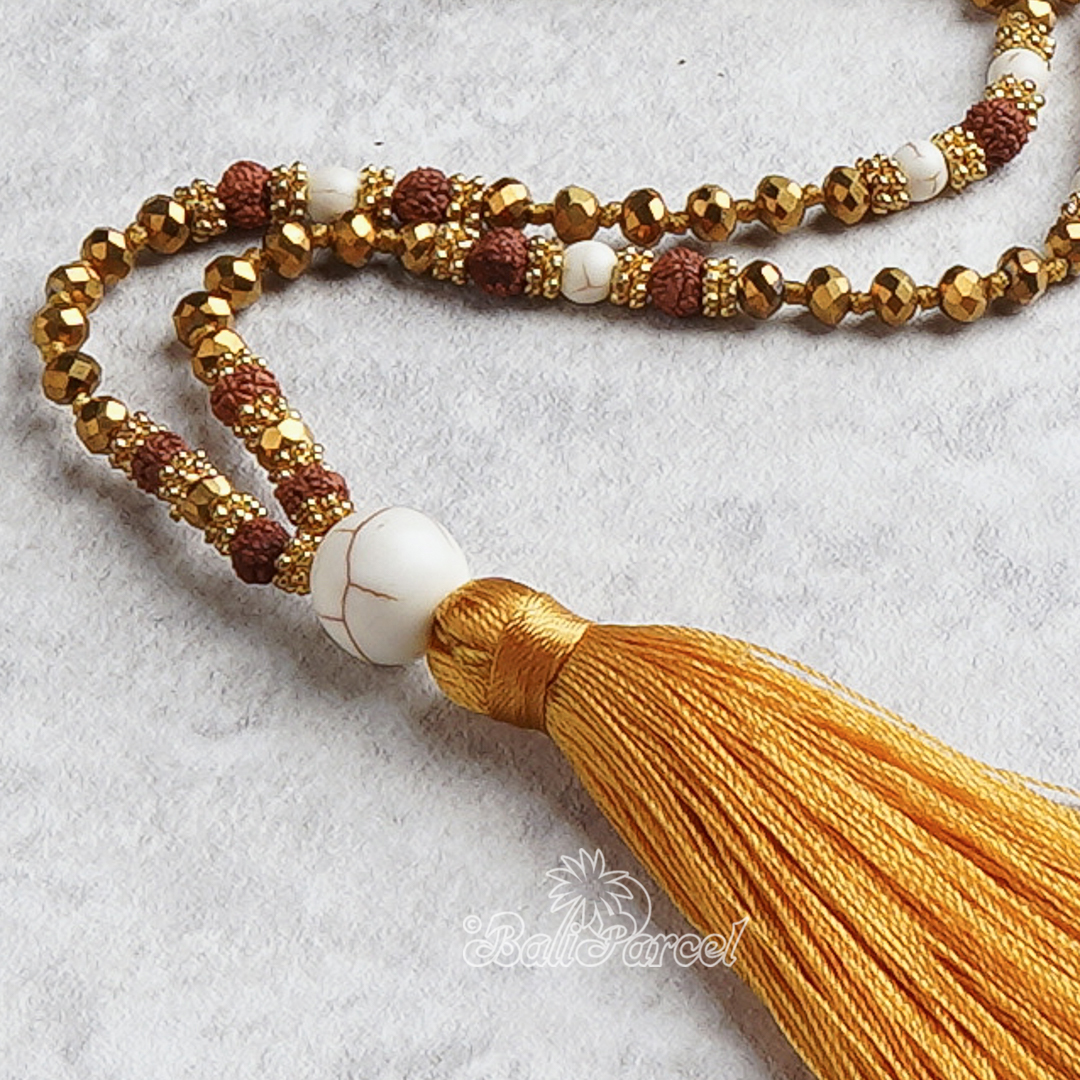 Crystal Beads With Tassel Necklace