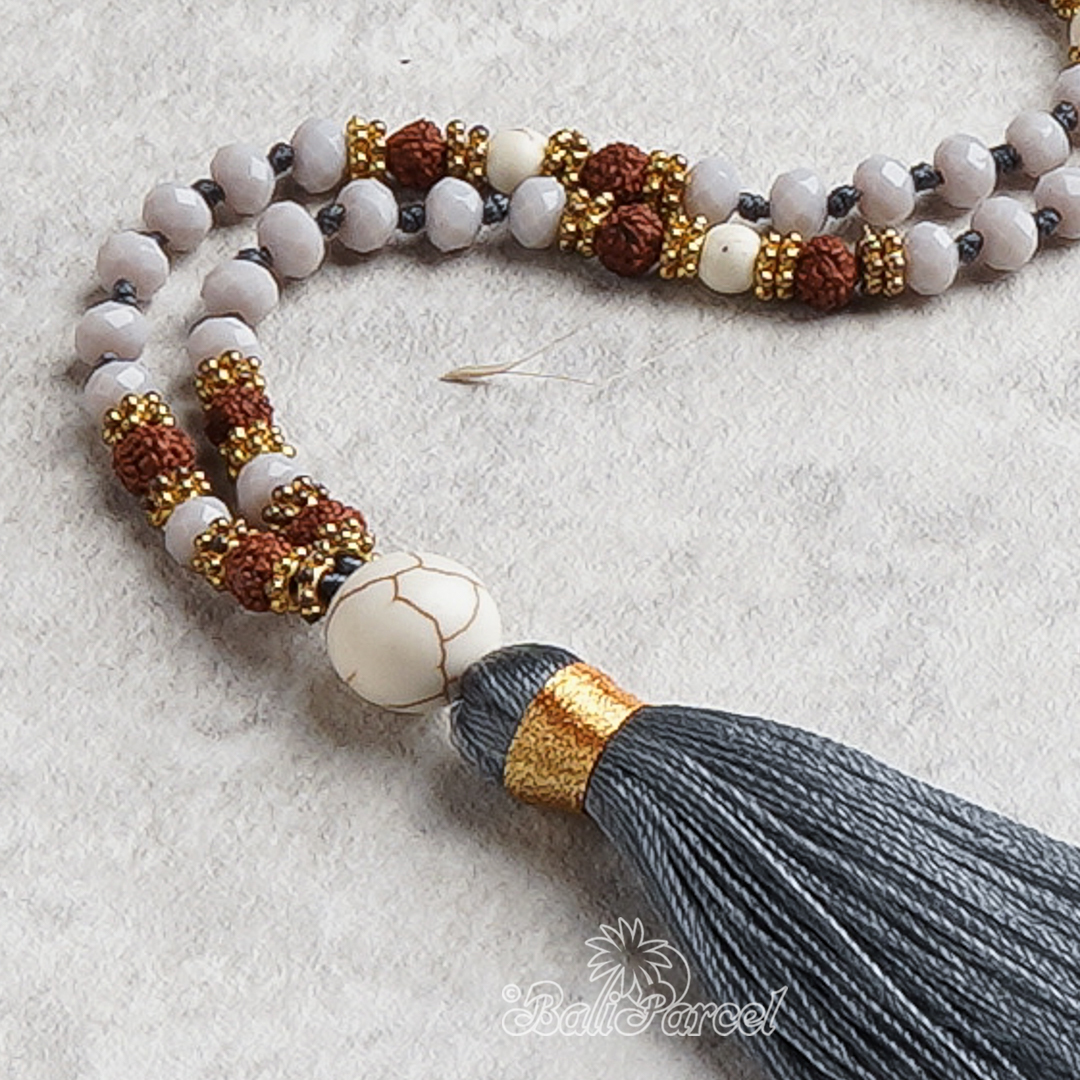 Crystal Beads With Tassel Necklace