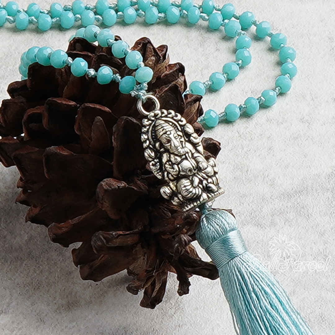 Crystal Beads With Tassel Necklace