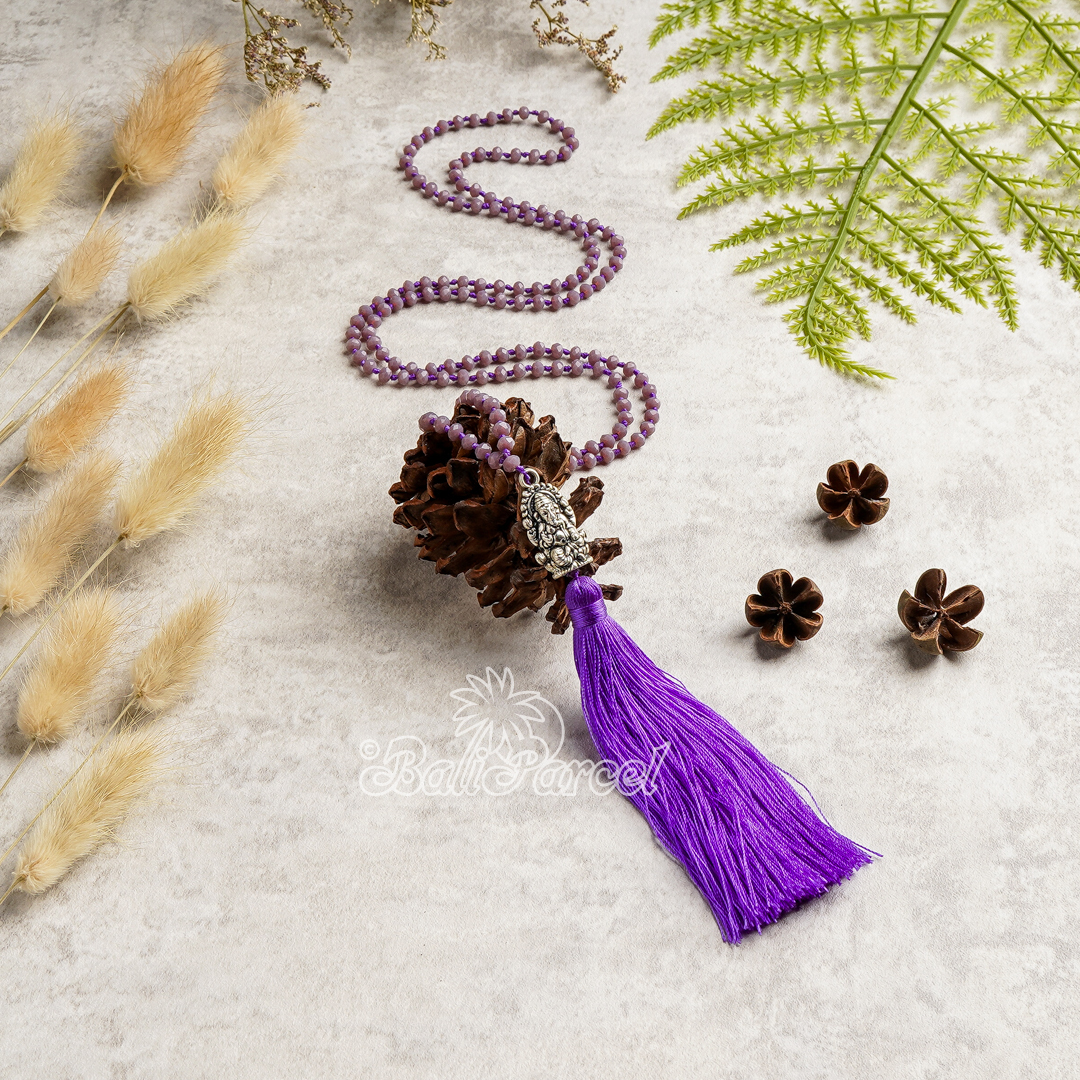 Crystal Beads With Tassel Necklace