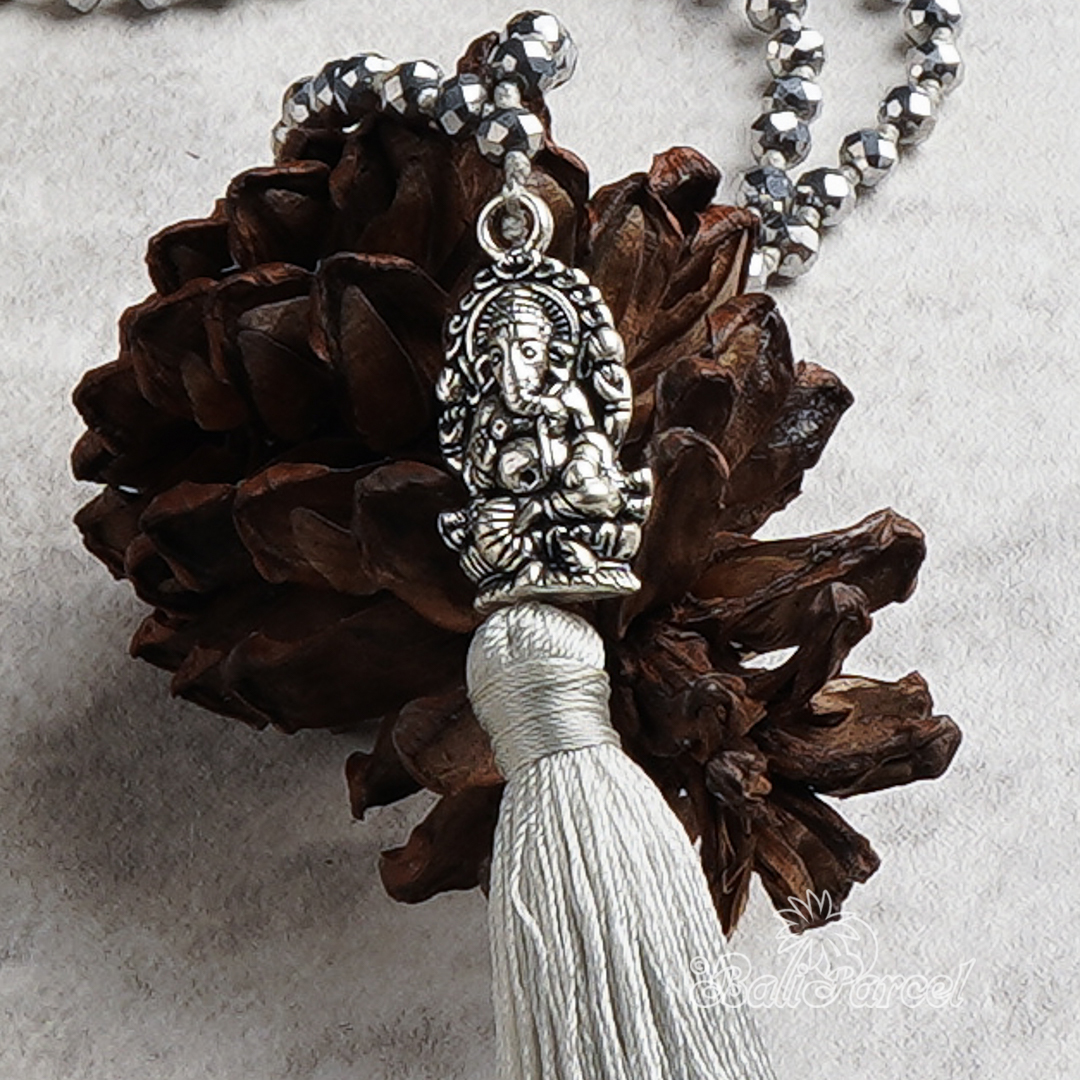Crystal Beads With Tassel Necklace