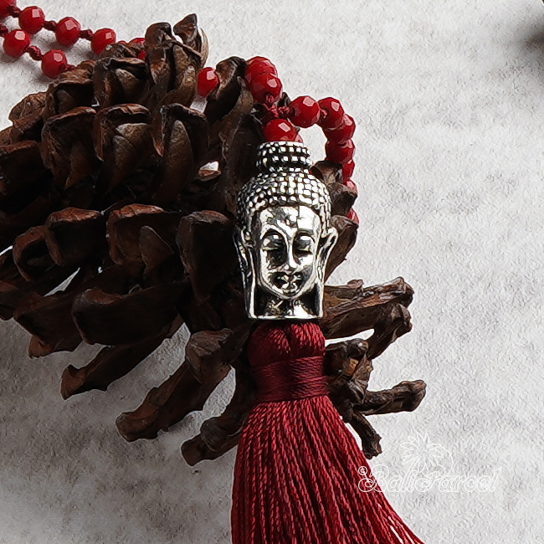 Buddha Crystal Beads With Tassel Necklace