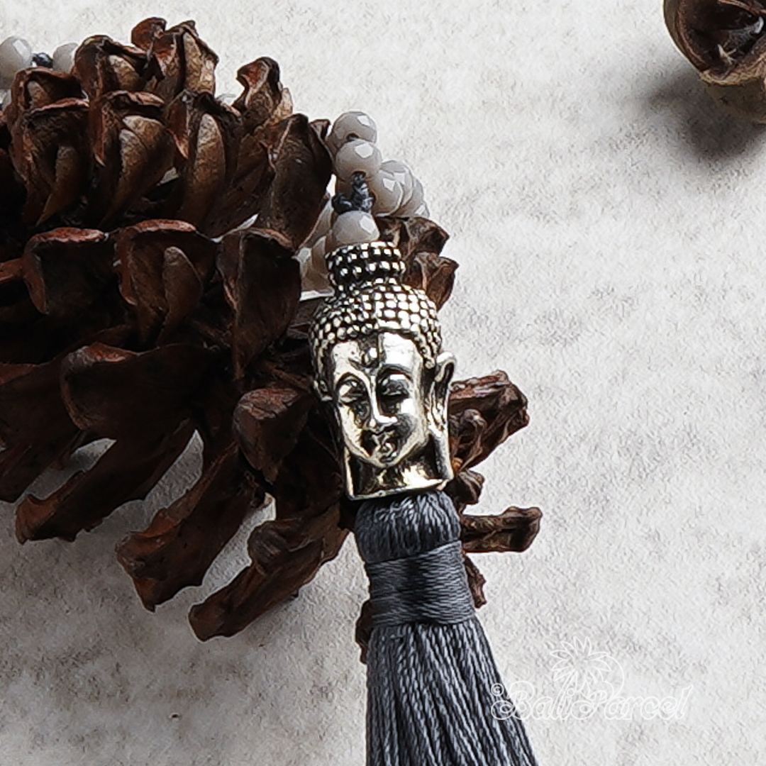 Buddha Crystal Beads With Tassel Necklace