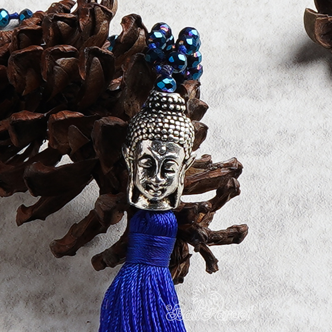 Buddha Crystal Beads With Tassel Necklace
