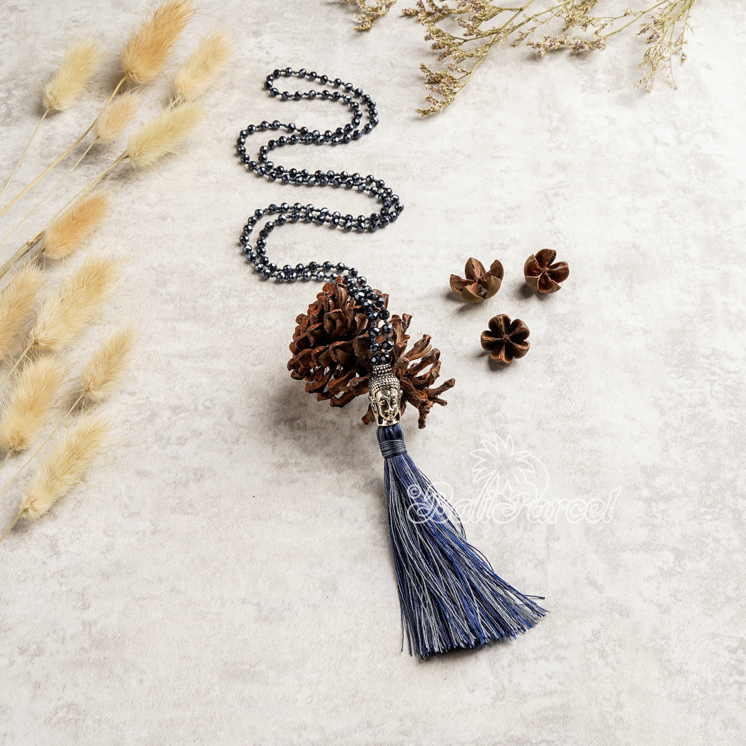Buddha Crystal Beads With Tassel Necklace