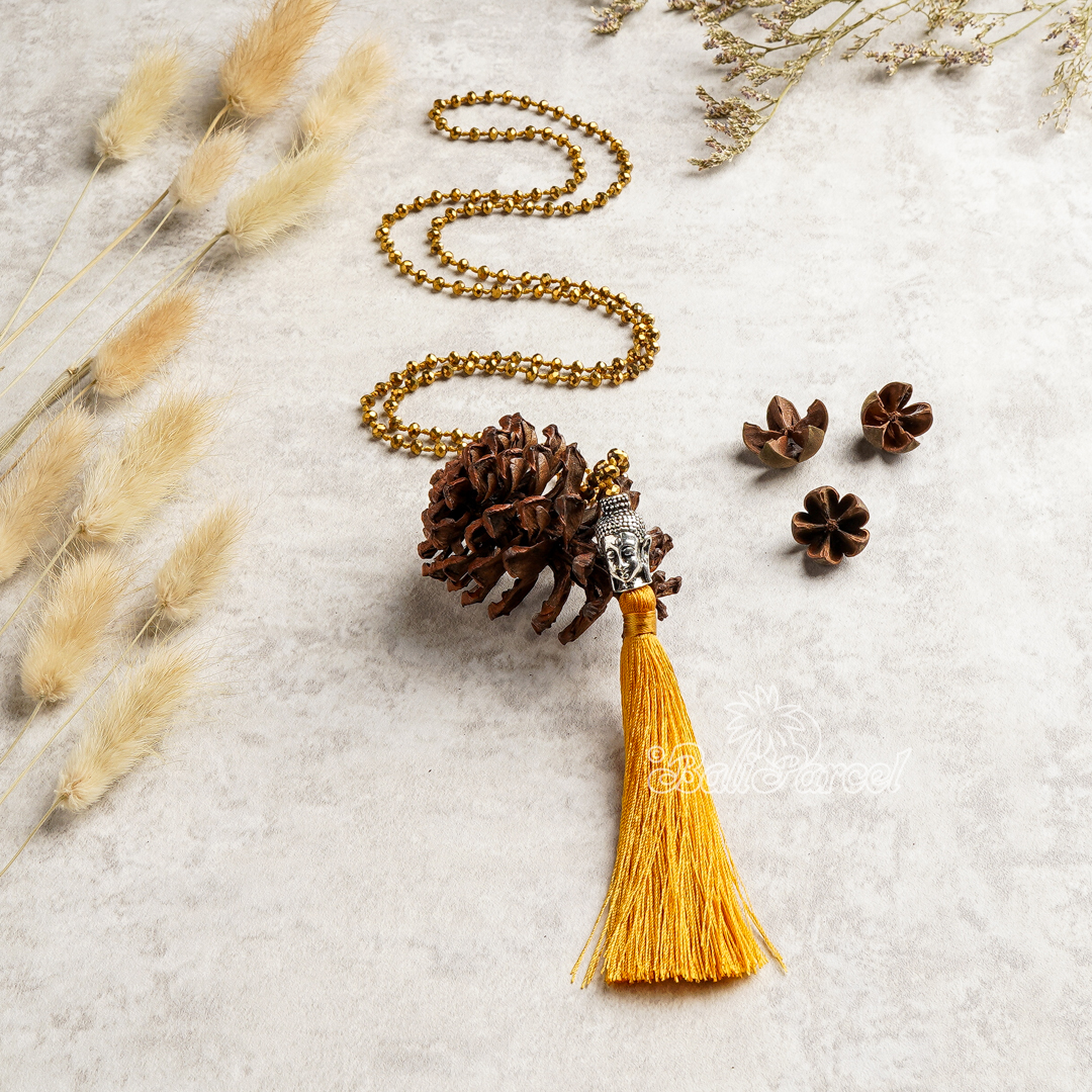 Buddha Crystal Beads With Tassel Necklace
