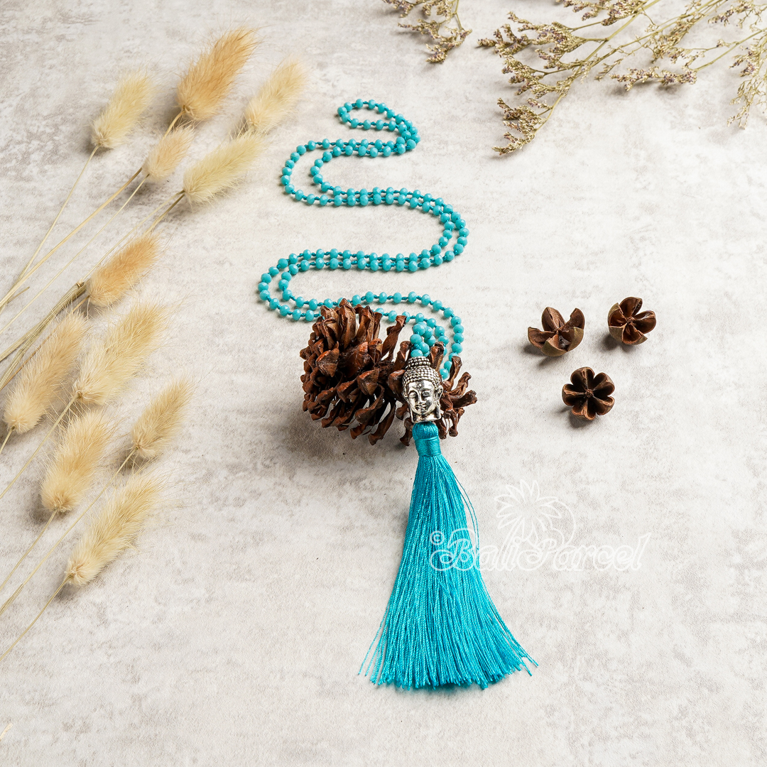 Buddha Crystal Beads With Tassel Necklace
