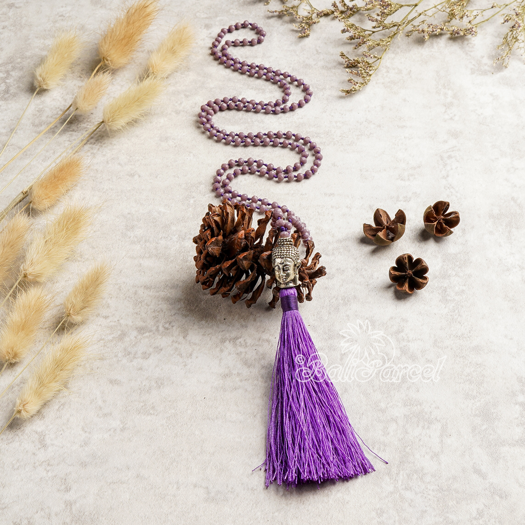 Buddha Crystal Beads With Tassel Necklace