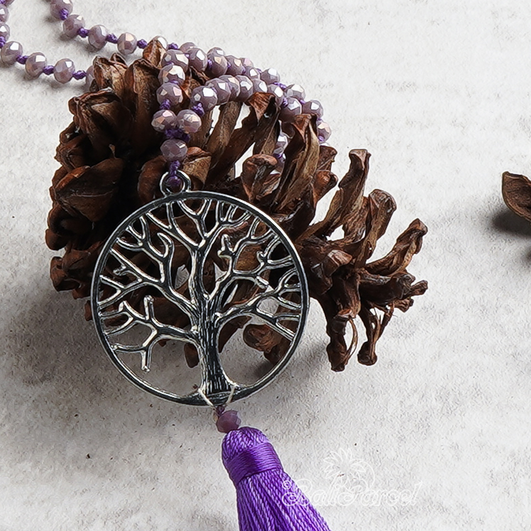 Tree Of Life Crystal Beads With Tassel Necklace