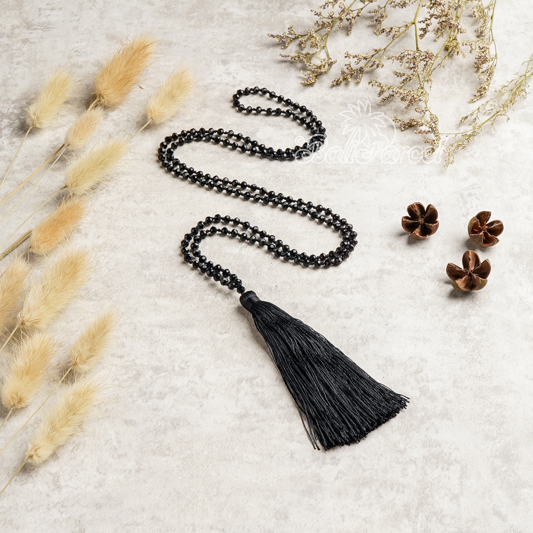 Crystal Beads  With Tassel Necklace