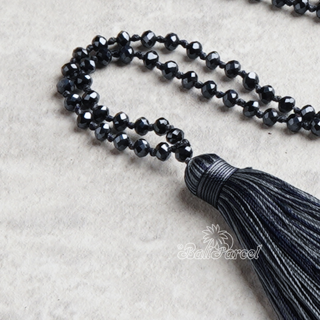 Crystal Beads With Tassel Necklace