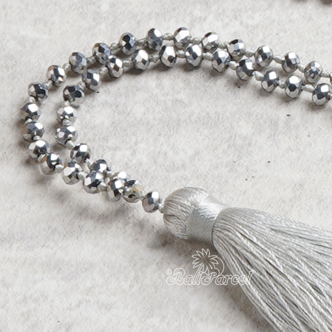 Crystal Beads With Tassel Necklace