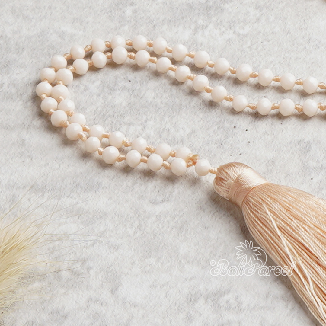 Crystal Beads With Tassel Necklace