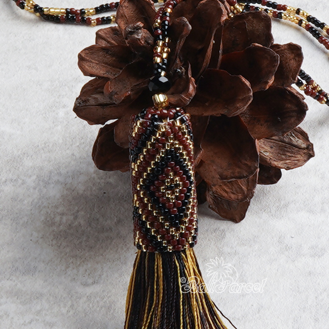 Japanese Beads With Tassel Necklace