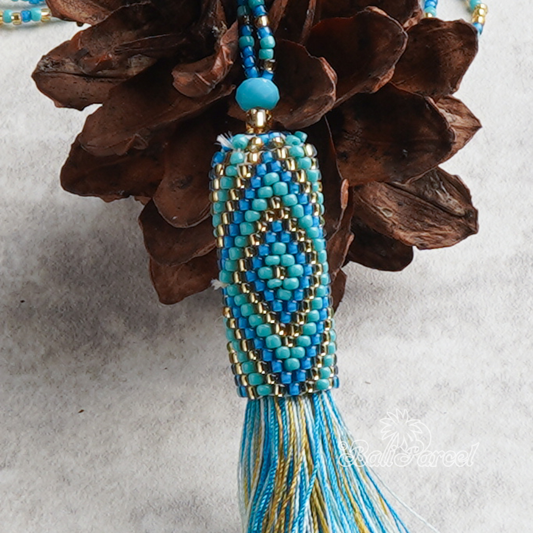 Japanese Beads With Tassel Necklace