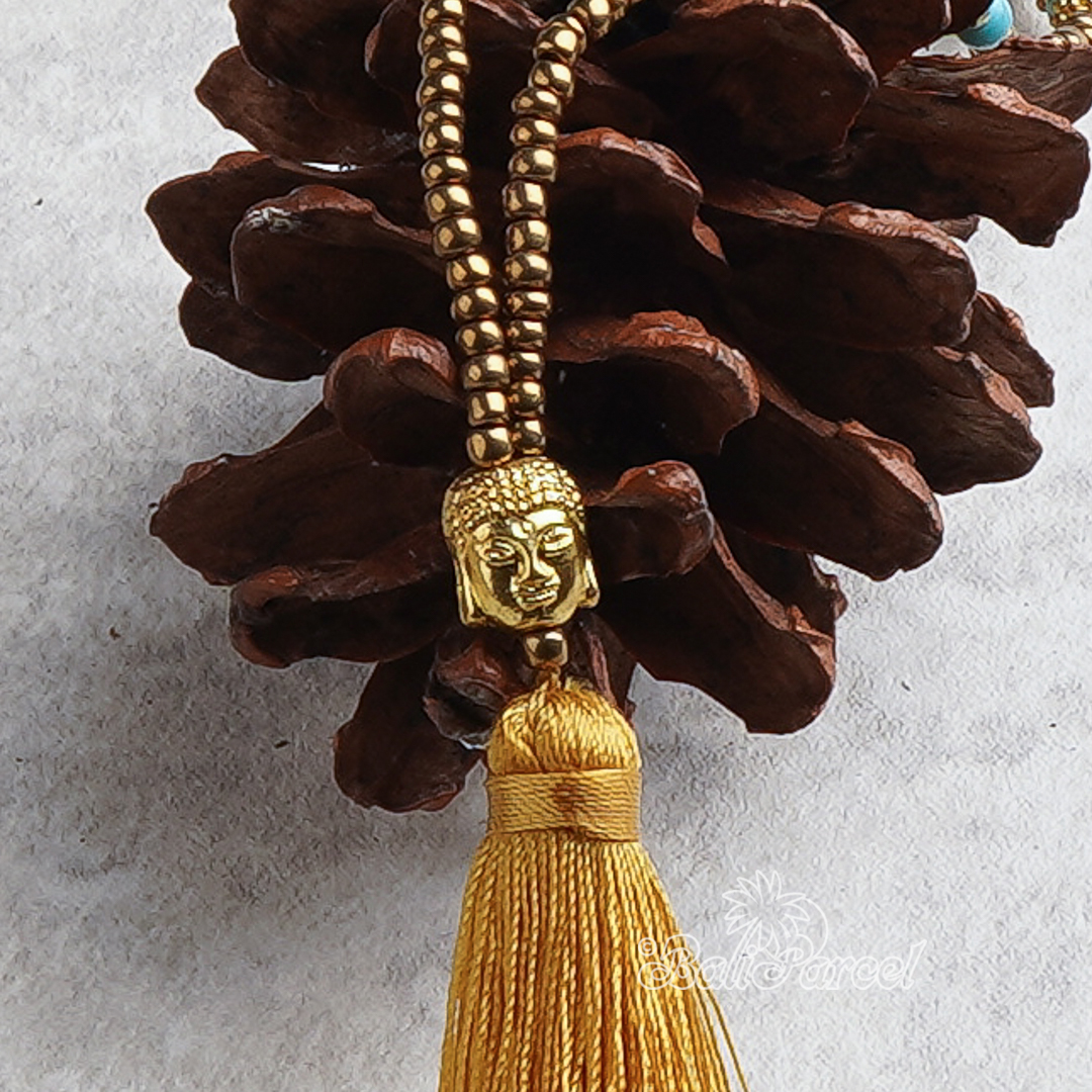 Buddha Beads With Tassel Necklace