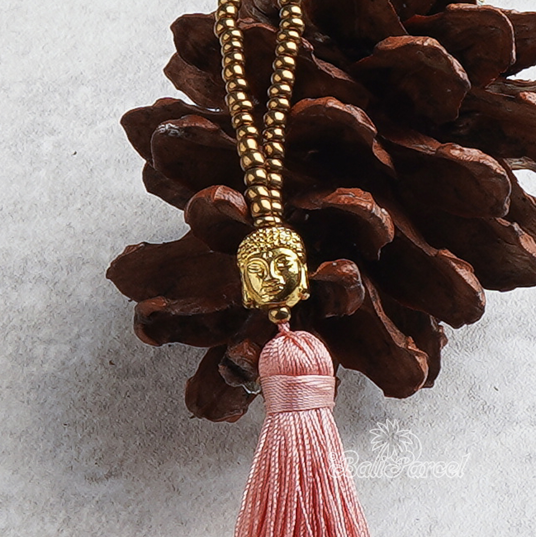 Buddha Beads With Tassel Necklace